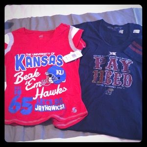 KU school apparel, short sleeve & sweatpants